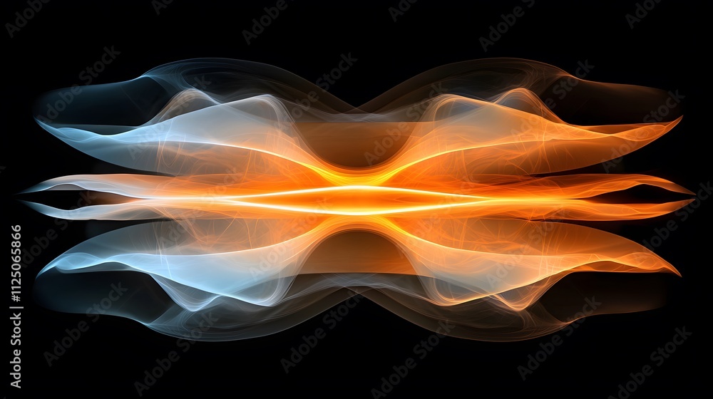Poster A conceptual design of glowing layers merging seamlessly into one another.
