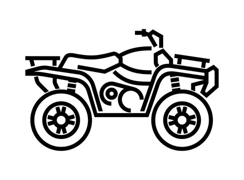 Quad bike icon in bold line. four-wheeled motorcycle