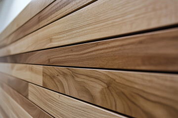 Contemporary wooden wall featuring overlapping planks in various shades, showcasing natural textures and patterns. Ideal for modern interior design