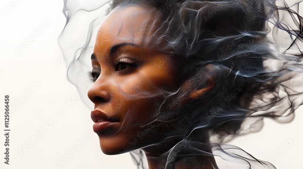 Fototapete A dynamic gradient loop forming a seamless connection of digital elements.