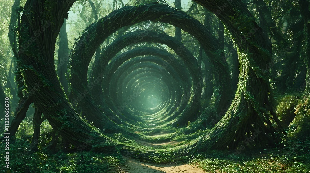 Aufkleber A conceptual image of a seamless loop of interconnected digital pathways.