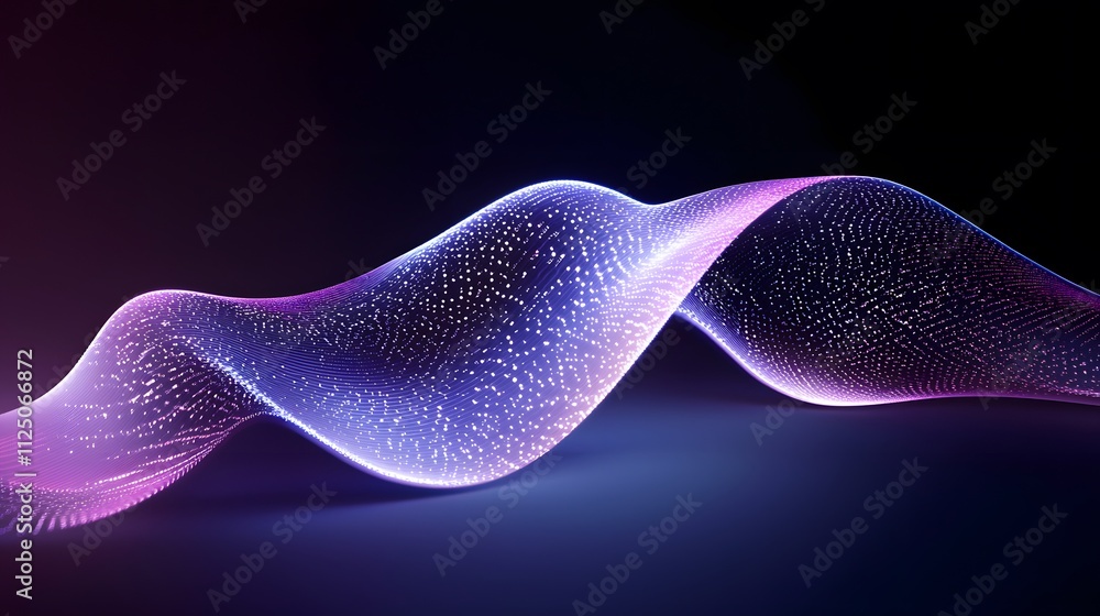 Poster A symbolic design of digital interconnectivity using soft gradients and glowing lines.