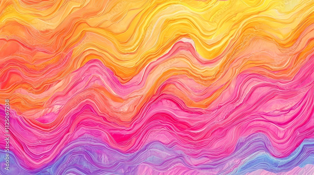 Leinwandbilder Abstract flowing lines in vibrant gradients merging seamlessly into a unified pattern.