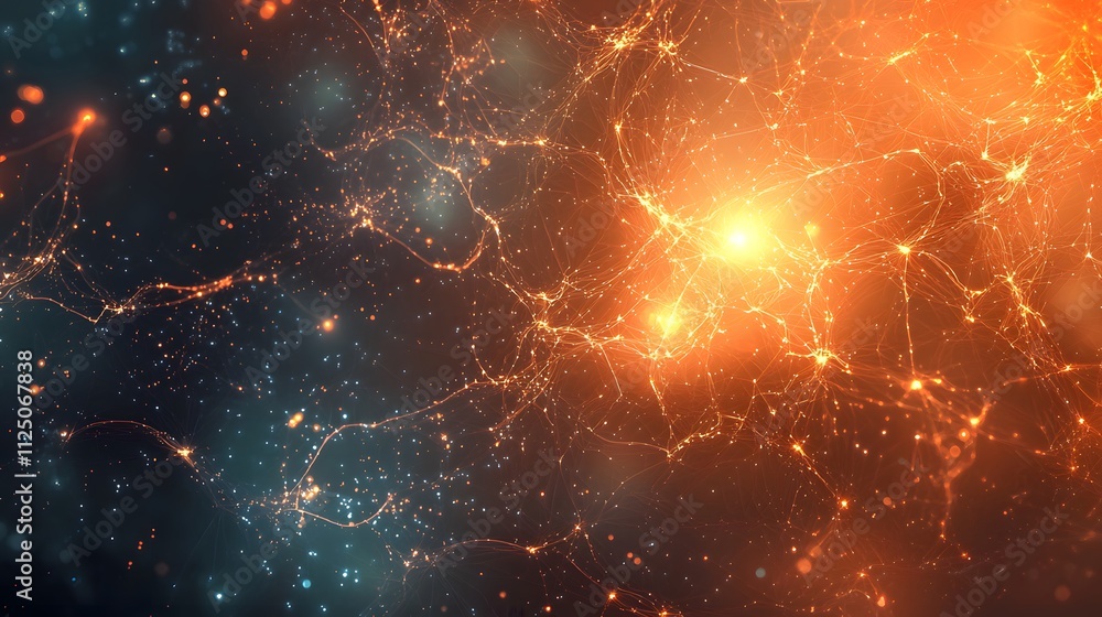 Aufkleber A conceptual image of digital nodes glowing softly and connecting in a seamless flow.