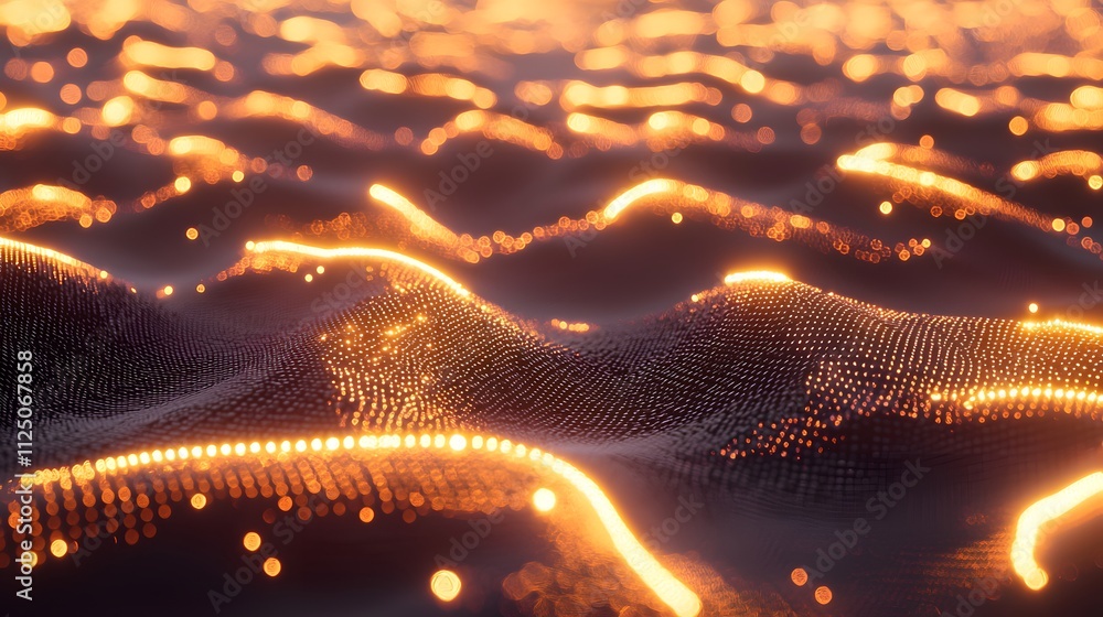 Aufkleber A conceptual image of digital nodes glowing softly and connecting in a seamless flow.