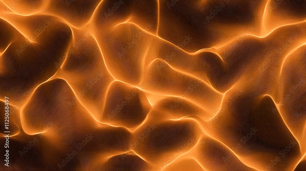 Poster An abstract digital pattern of soft waves blending seamlessly into each other.