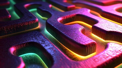 A vibrant digital background showcasing interlocking shapes with seamless edges.