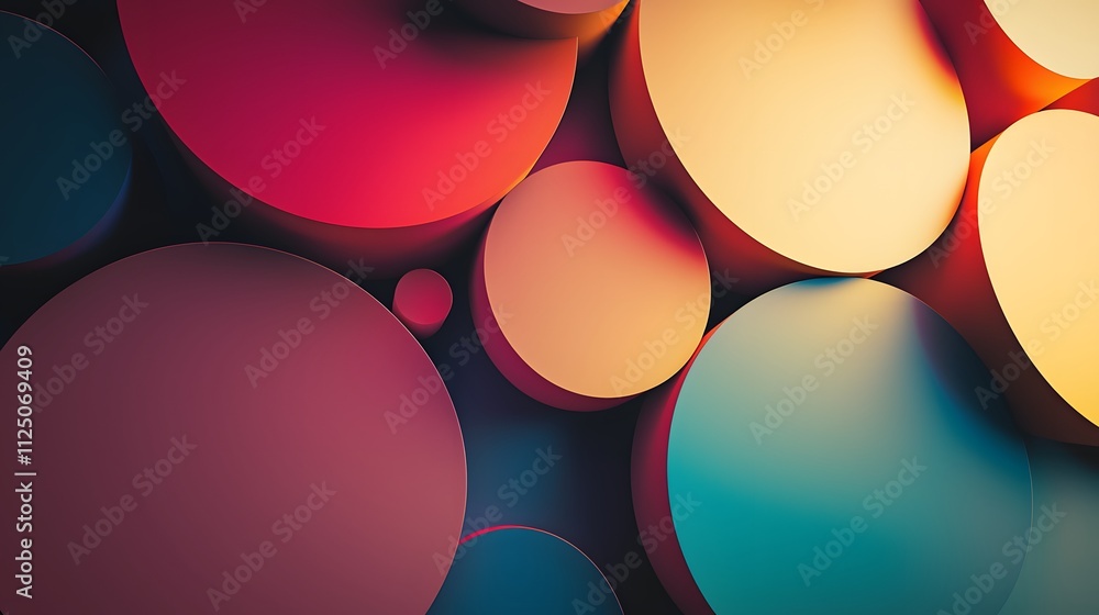 Aufkleber A conceptual representation of seamless transitions using overlapping circles in gradients.