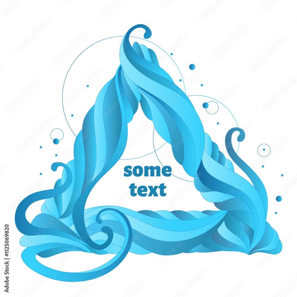 Aufkleber gradient abstract triangle frame with flowing liquid shapes. dynamic shapes and lines. vector.
