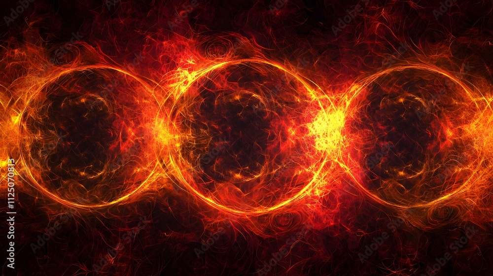 Poster A glowing wave design transitioning into concentric rings creating a seamless abstract pattern.