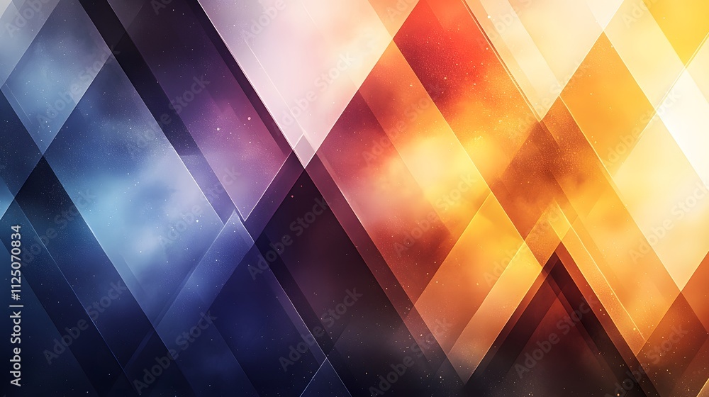 Aufkleber Abstract glowing triangles arranged in a seamless gradient-filled grid.