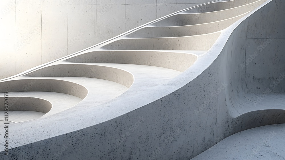 Aufkleber An abstract representation of smooth arcs transitioning seamlessly into interlocking layers.