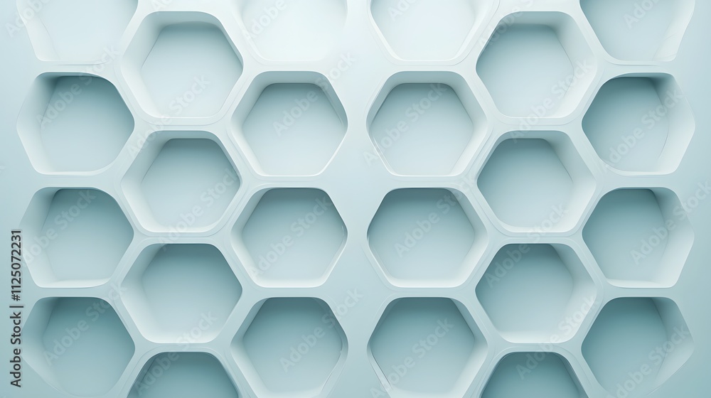 Poster A clean symmetrical layout of abstract shapes forming a seamless dynamic grid.