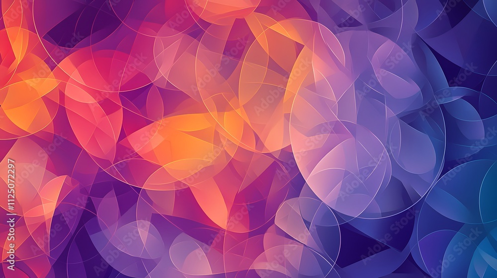 Poster A clean symmetrical layout of abstract shapes forming a seamless dynamic grid.