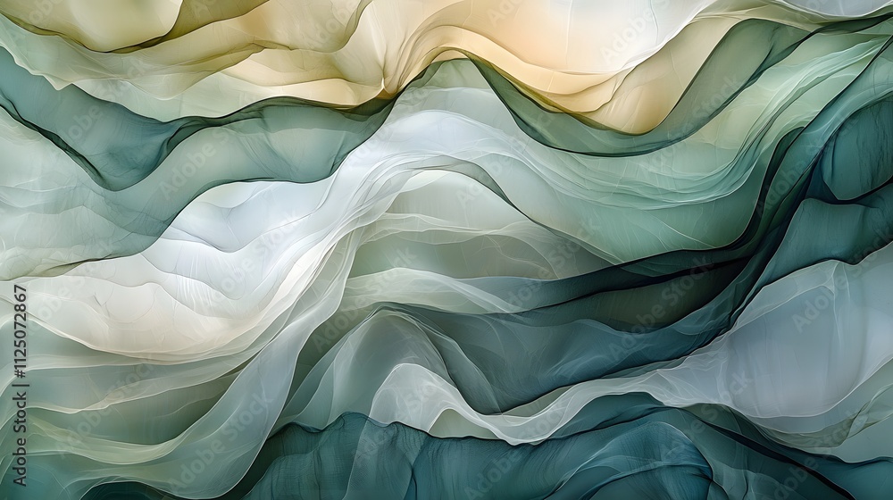 Poster A clean design of flowing translucent layers blending seamlessly into an abstract composition.