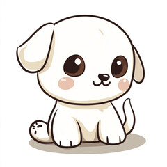 A cute cartoon dog with a big smile on its face.