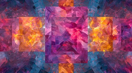 A 3D rendering of transparent cubes aligned symmetrically, merging into a seamless abstract arrangement.