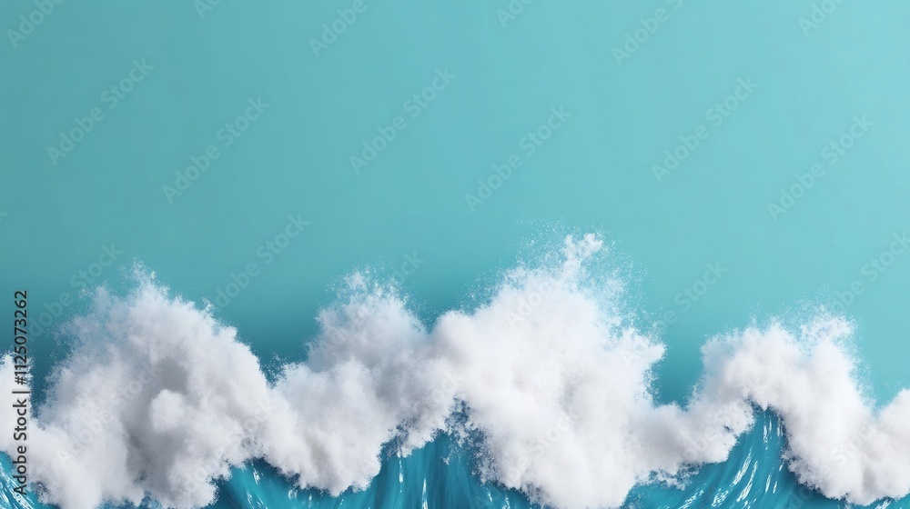 Aufkleber crashing ocean waves transforming into mesmerizing abstract 3d digital