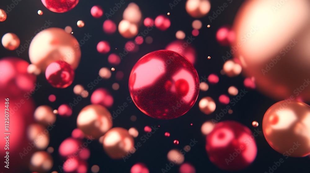 Aufkleber luminous 3d particles floating in gradient space with soft glowing illumination