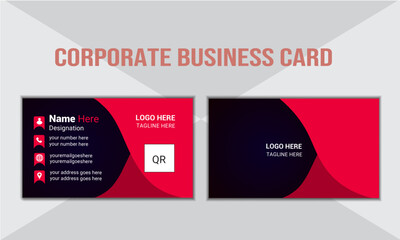 Fototapeta premium Creative modern and clean corporate business card design template with color variations