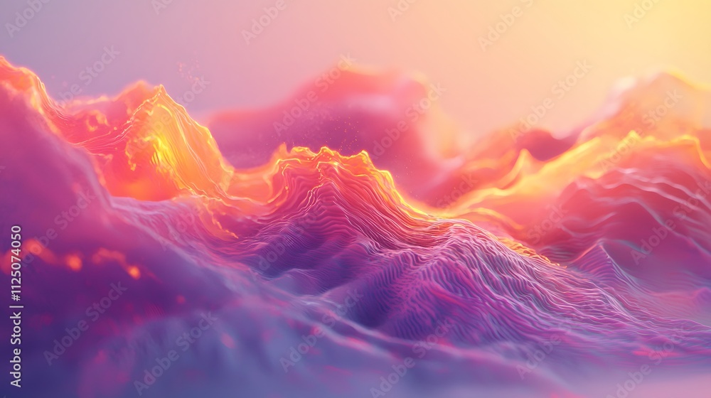Fototapete A minimalist digital wave with soft, glowing edges transitioning seamlessly across the canvas.