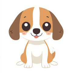 Obraz premium A cute cartoon dog with a big smile on its face.