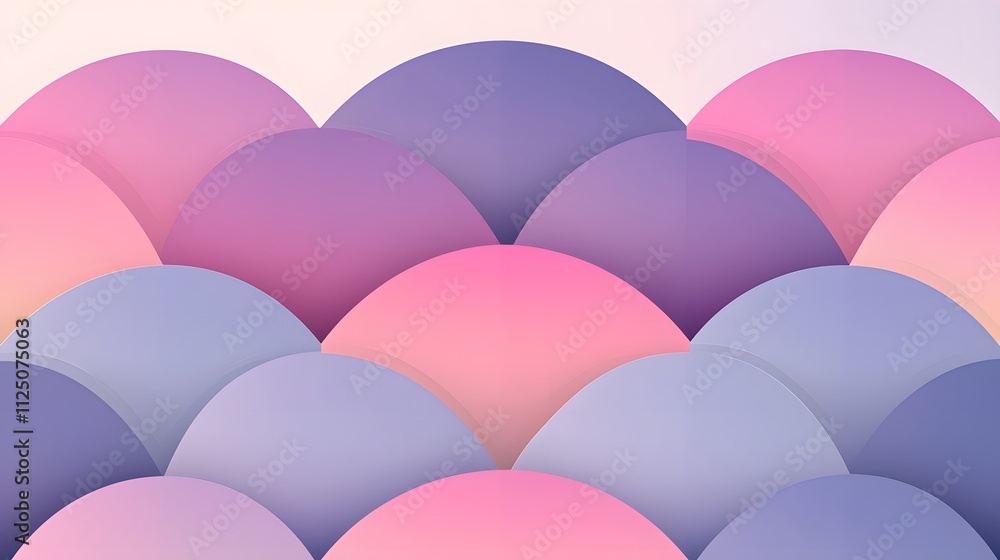 Fototapete a symmetrical arrangement of soft gradient arcs forming a minimalist seamless texture.