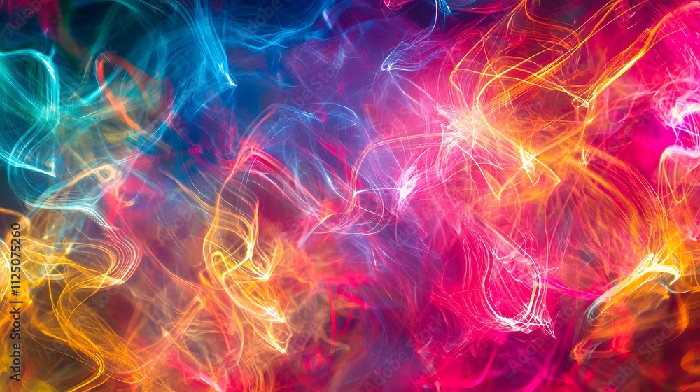 Poster A glowing mesh of abstract interconnected lines forming a seamless abstract layout.