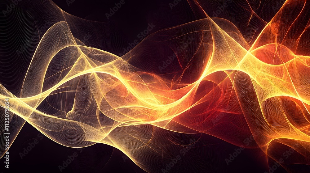 Poster A glowing mesh of abstract interconnected lines forming a seamless abstract layout.