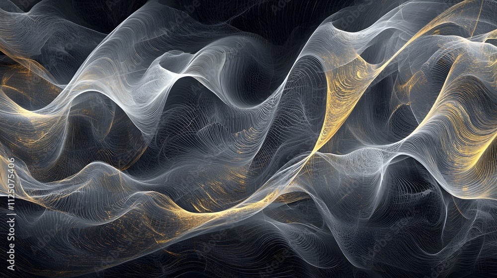 Aufkleber A conceptual abstract background with flowing waves glowing softly in muted tones.