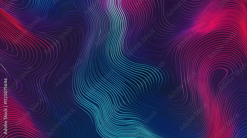 Fototapete a futuristic representation of glowing lines forming a continuous seamless pattern.