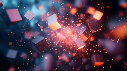 A clean arrangement of translucent shapes glowing softly and blending into a seamless texture.