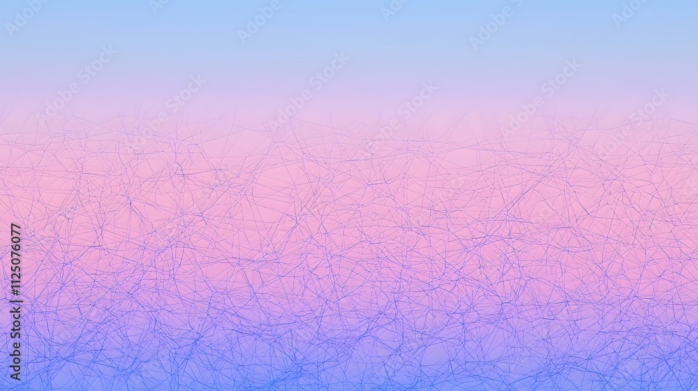 Poster Abstract glowing lines forming a seamless web of interconnected nodes on a soft gradient background.