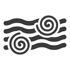 Whirlpool in the river glyph icon isolated on white background.Vector illustration