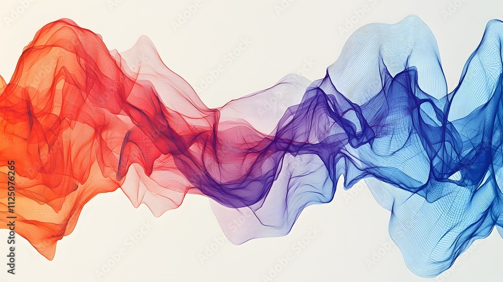Aufkleber Translucent layers overlapping smoothly to depict seamless data connectivity on a neutral backdrop.