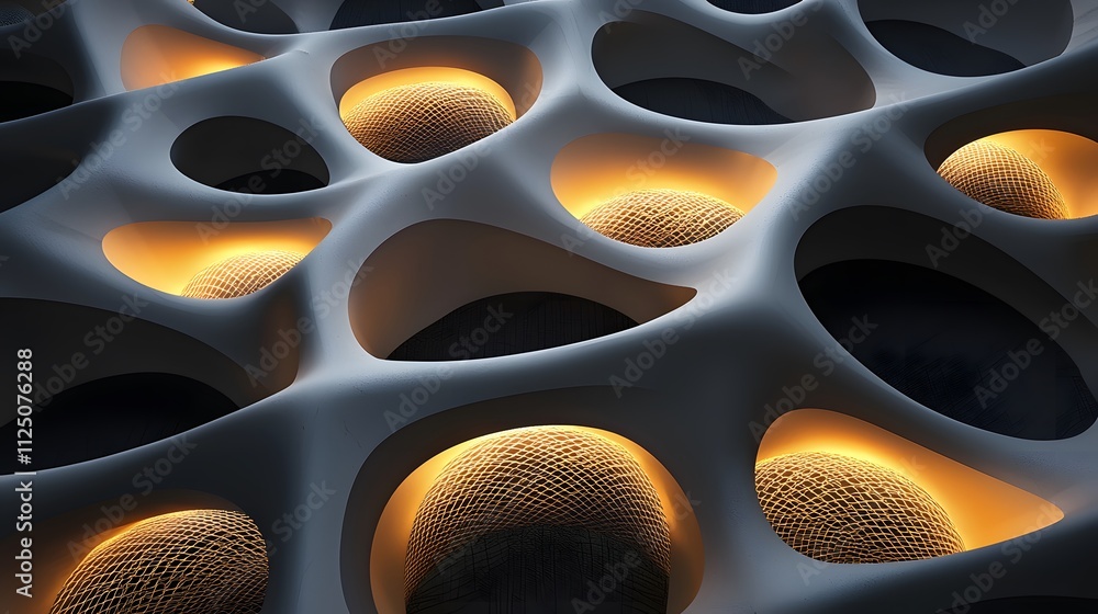 Aufkleber A 3D rendering of glowing interwoven loops creating a seamless pattern of connectivity.
