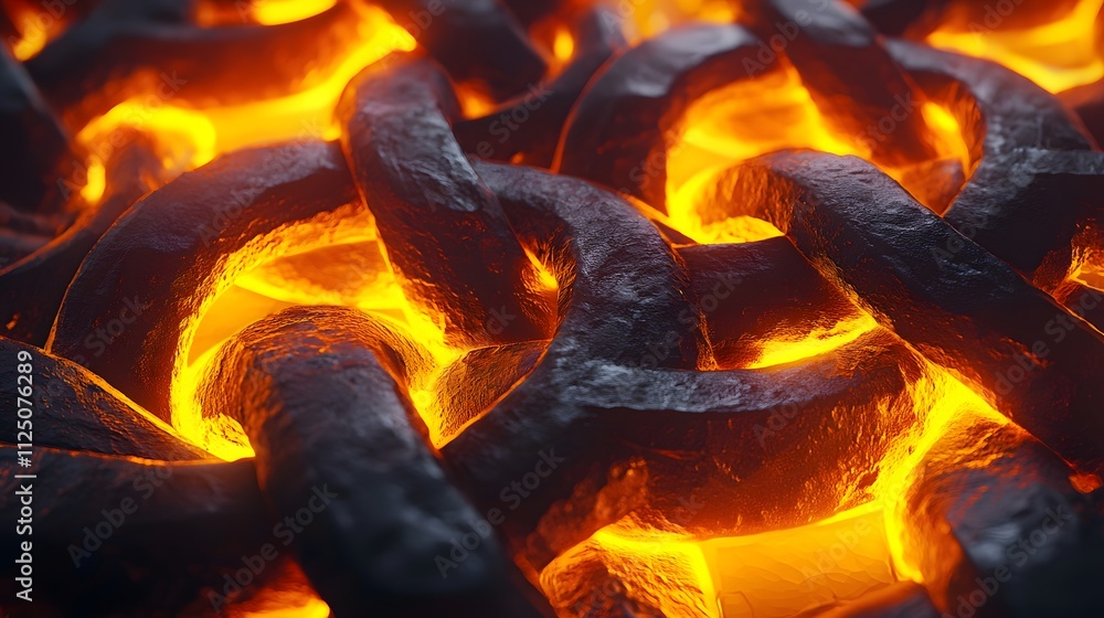 Aufkleber A 3D rendering of glowing interwoven loops creating a seamless pattern of connectivity.
