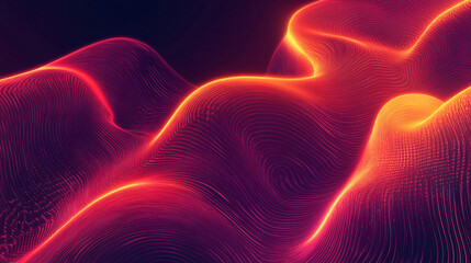 Fototapeta premium Futuristic glowing orange wave design with abstract patterns and sharp edges.