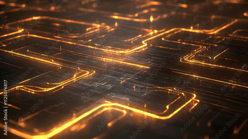 Aufkleber A conceptual image of glowing lines weaving into a continuous seamless pattern.
