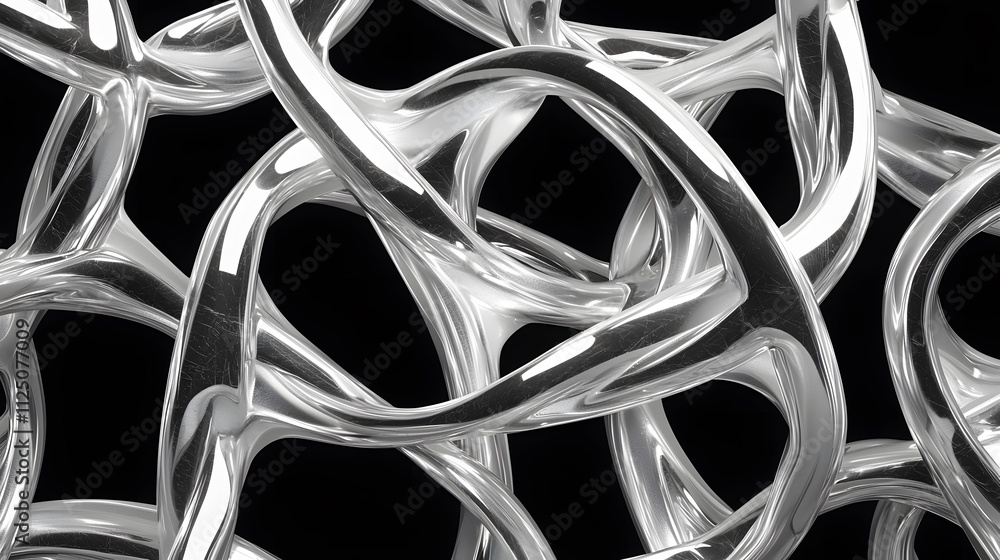 Aufkleber a clean and symmetrical flow of interwoven ribbons forming a seamless connectivity texture.