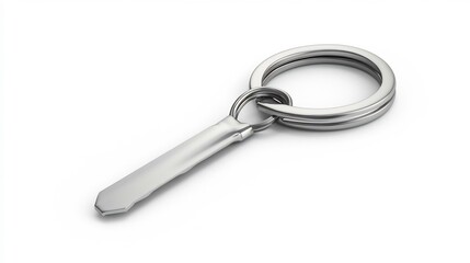 Chrome Keychain Bottle Opener Isolated on White Background 3D