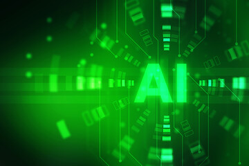 2d illustration Artificial Intelligence (AI) concept