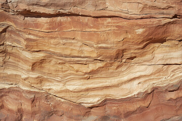 Rugged sandstone wall with natural grooves and warm earthy tones, showcasing intricate patterns and textures. stunning display of nature artistry