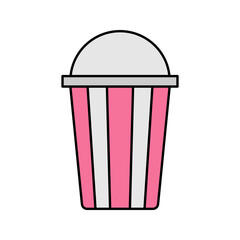 popcorn glass Icon illustration perfect for designs related to circus and carnival themes