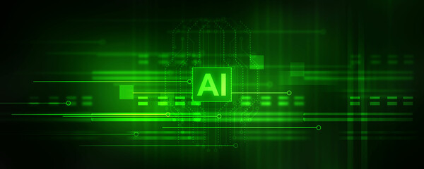 2d illustration Artificial Intelligence (AI) concept