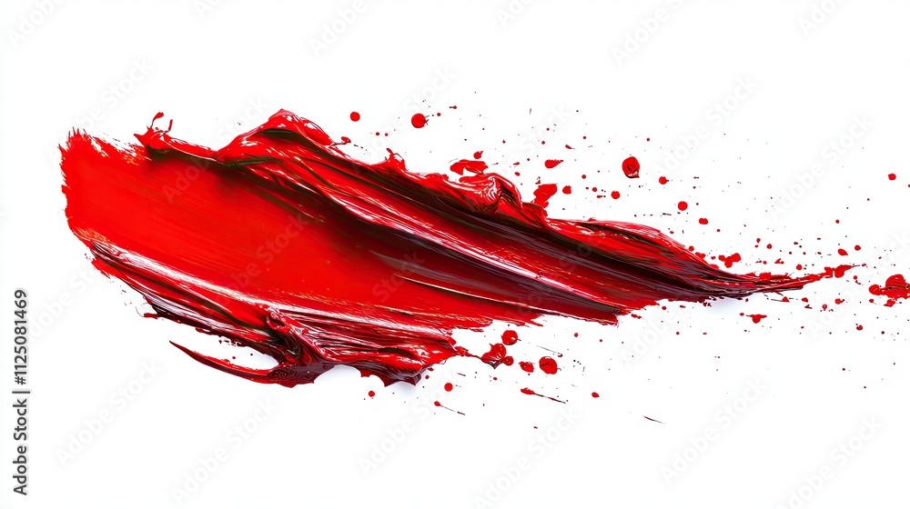 Poster dynamic red paint splash creating an energetic and vibrant visual effect.