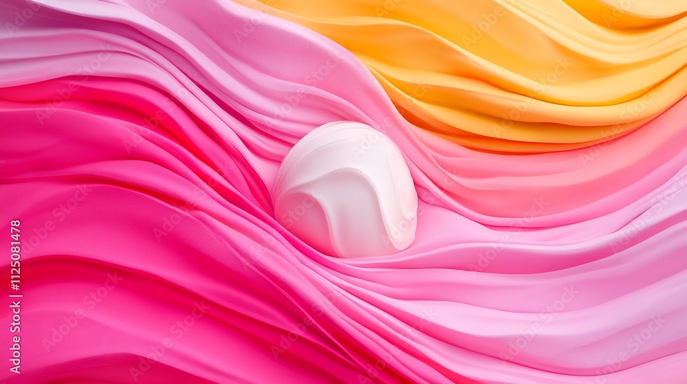 Poster vibrant 3d waves of flowing colors in dynamic abstract design