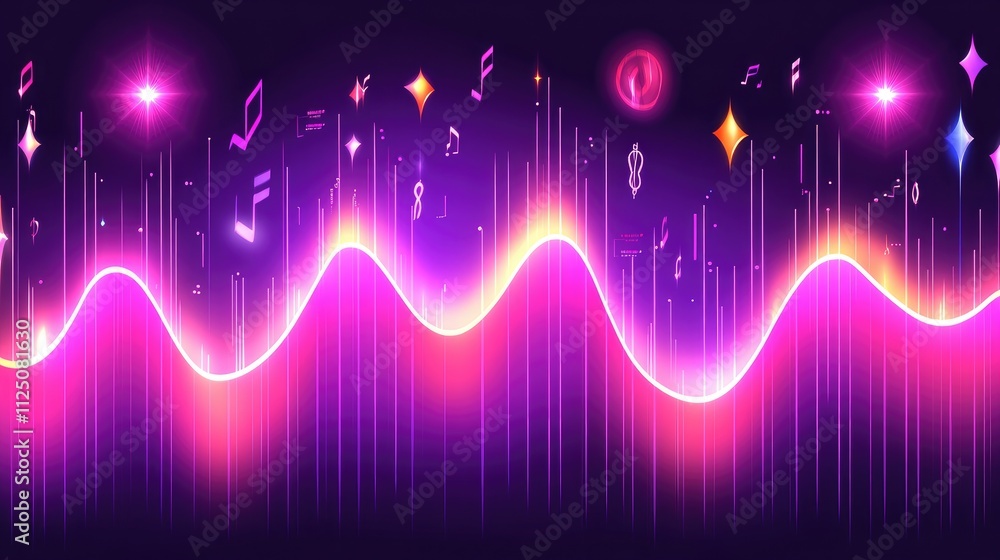 Aufkleber a futuristic stock market graph with neon lines showing market fluctuations. the background includes