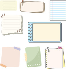 A collection of sticky notes and papers in pastel tones, perfect for creative designs and organizational concepts