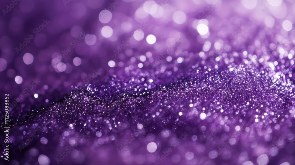 Aufkleber a dreamy purple abstract background filled with shimmering glitter and bokeh, creating a soft and el
